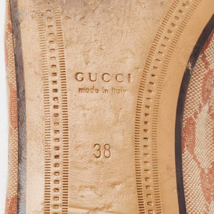 Pre Owned GucciBrown/Beige GG Canvas Jordaan Loafers  Size 38