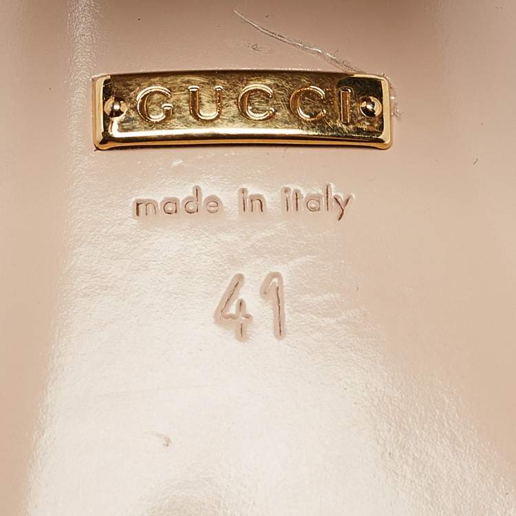 Pre Owned Gucci Brown Leather GG Marmont  Ankle Strap Sandals Size 41