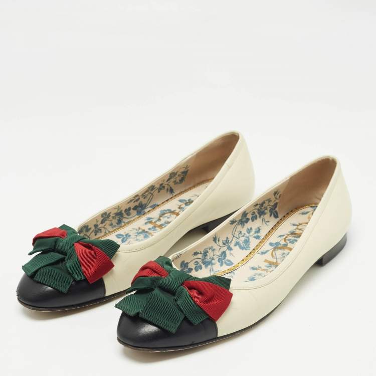 Gucci leather ballet flat with bow online