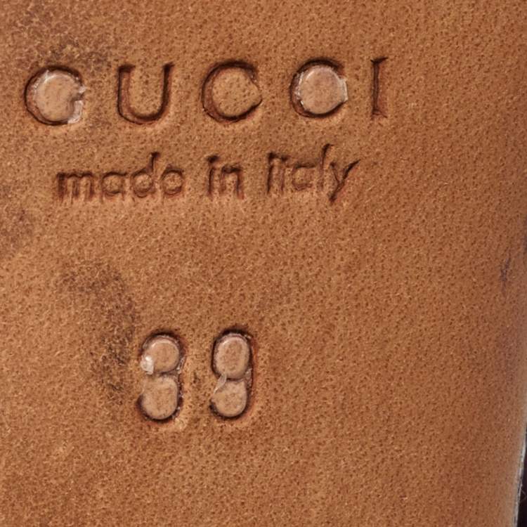 Pre Owned Gucci Purple Python Embossed Leather Open Toe Zip Sandals Size 39