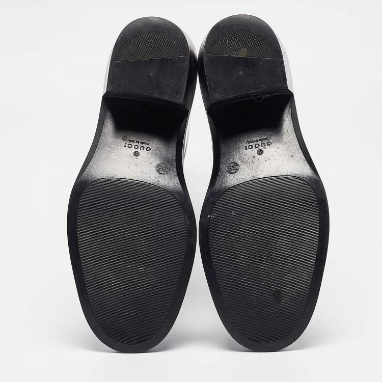 Pre Owned Gucci Black Rubber GG Rain Boots Size 38