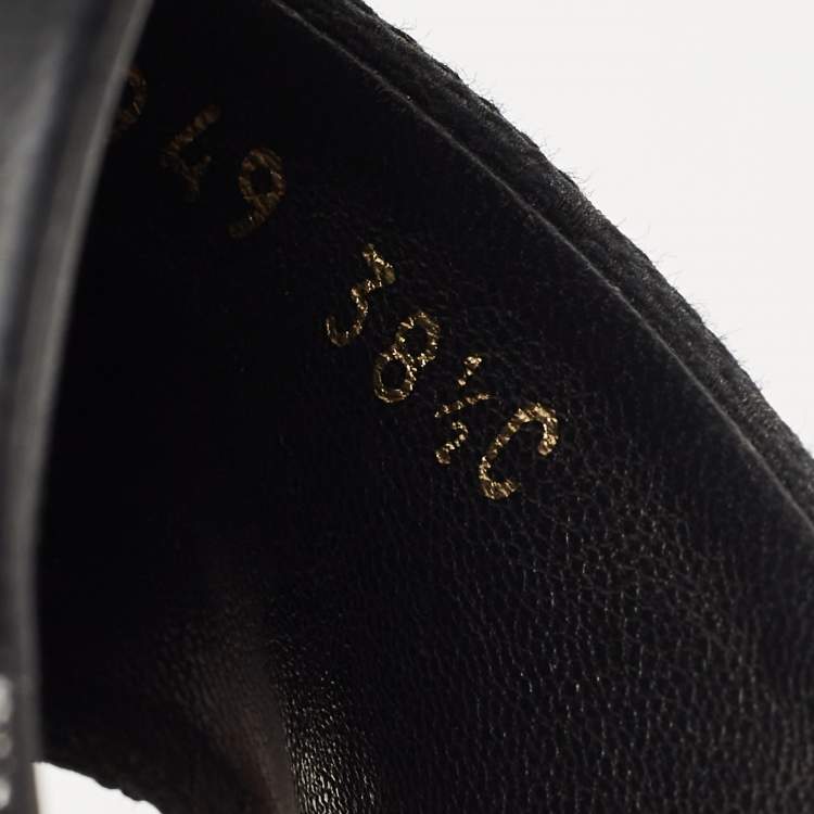 Pre Owned Gucci Navy Blue GG Canvas Horsebit Slide Sandals Size 38.5