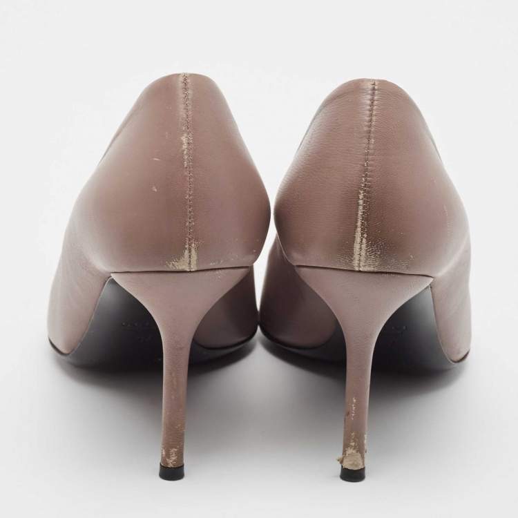 Pre Owned Gucci Purple Leather Molaita Pumps Size 37