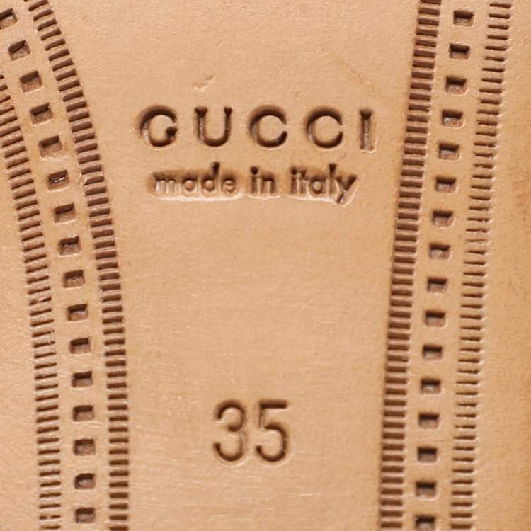 Pre Owned Gucci Burgundy Leather Jordaan Horsebit Loafers Size 35
