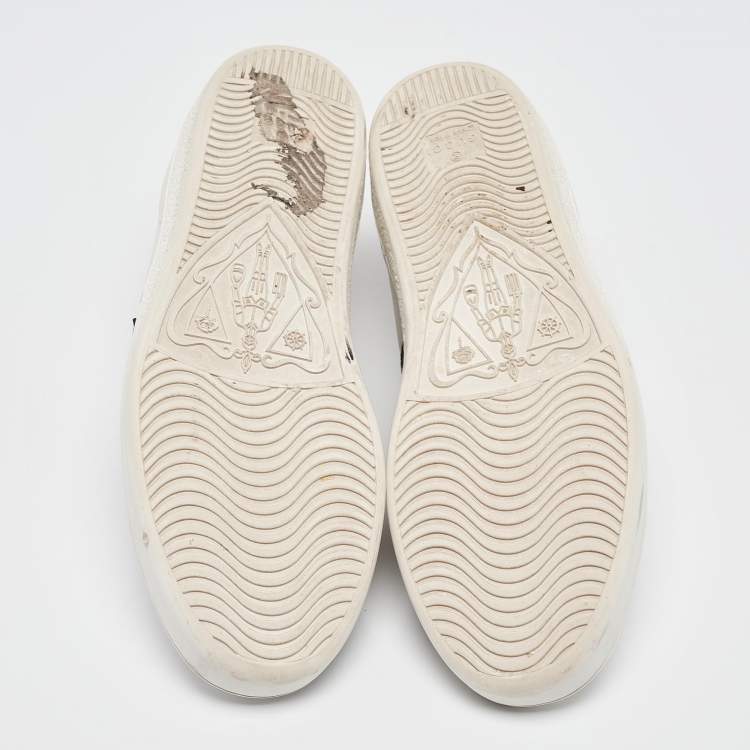 Pre Owned Gucci White Leather Pineapple and Lady Bug Applique Ace Sneakers Size 38