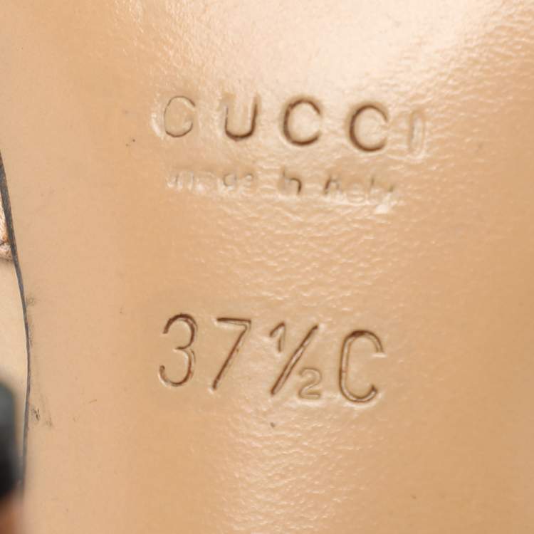 Pre Owned Gucci Beige Satin Pointed Toe Ankle Strap Sandals Size 37.5
