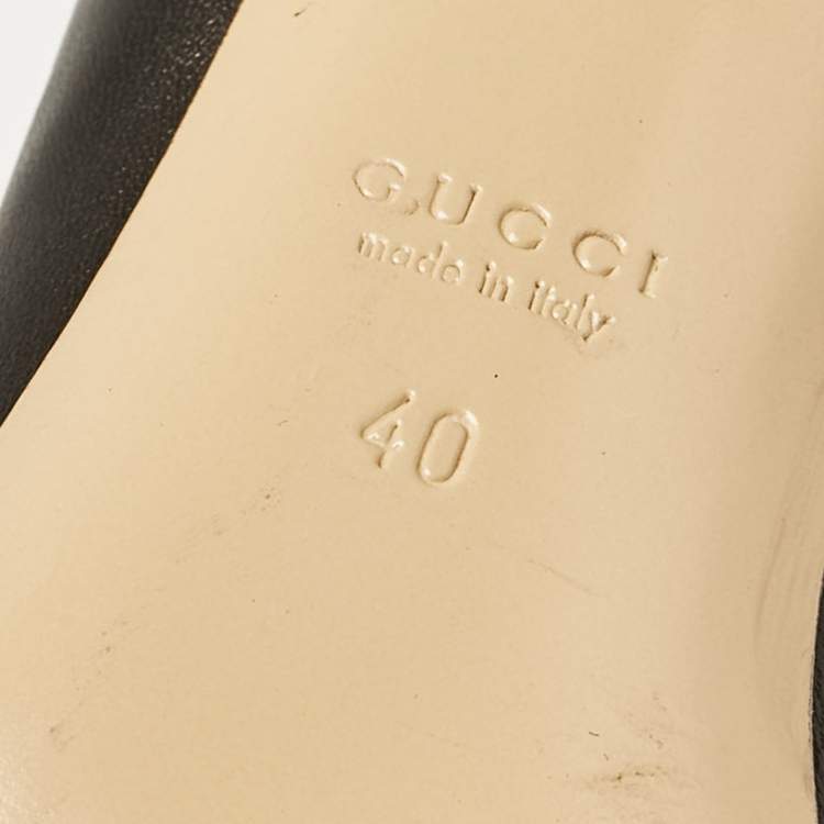 Pre Owned Gucci Black Leather Pointed Toe Ankle Booties Size 40