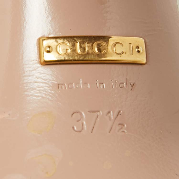 Pre Owned Gucci Cream Leather Lifford Ankle Strap Sandals Size 37.5