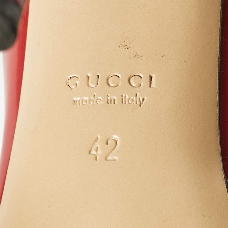 Pre Owned Gucci Red Patent Leather Pointed Toe D'orsay Pumps Size 42