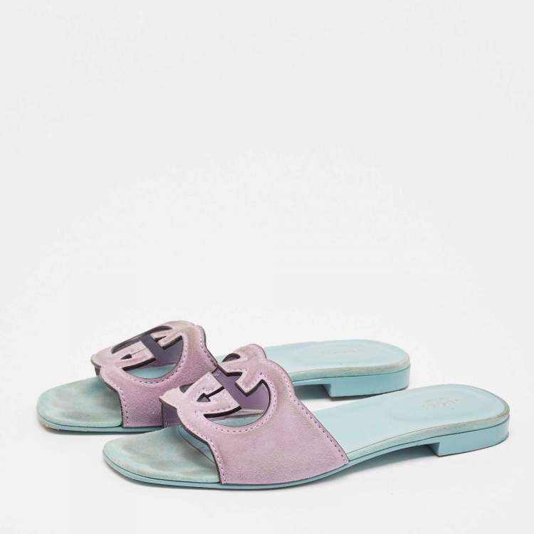 サンダル Gucci Gg Suede Flat Sandals Gucci - Interlocking G cutout suede sandals Gucci
