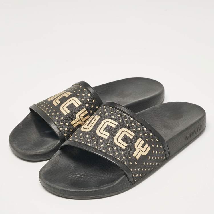 Gucci gold fashion slides