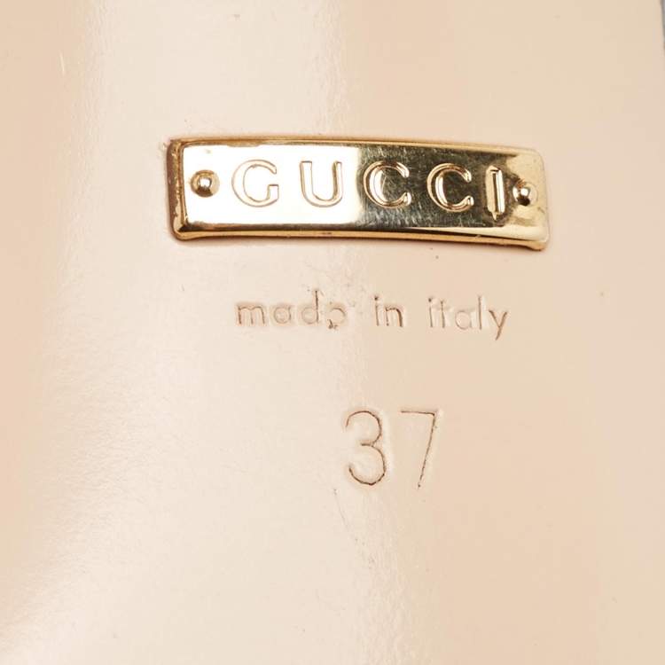 مملوكة مسبقًا Gucci Black Leather Sylvie Chain Detail Mules Size 37