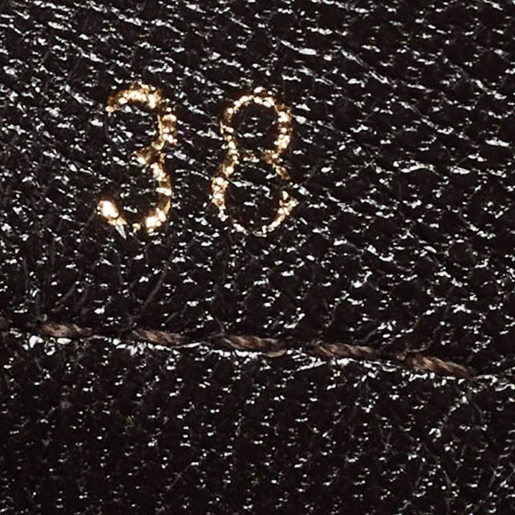 Pre Owned Gucci Dark Brown Leather Guccissima Slip on Loafers Size 38
