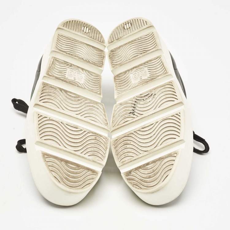 Pre Owned Gucci Black Leather Bee Embroidered Ace Platform Sneakers Size 38