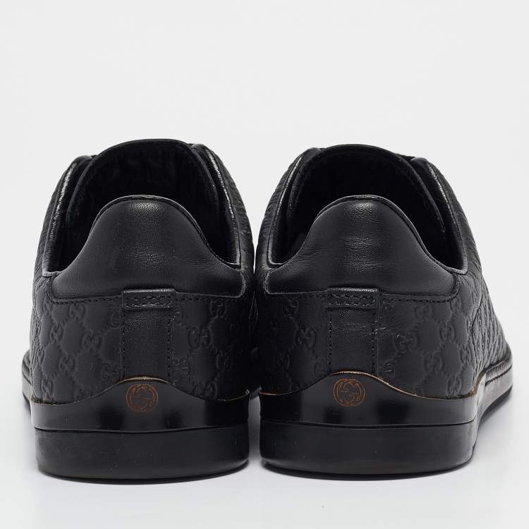 Pre Owned Gucci Black Microguccissima Leather Low Top Sneakers Size 35.5