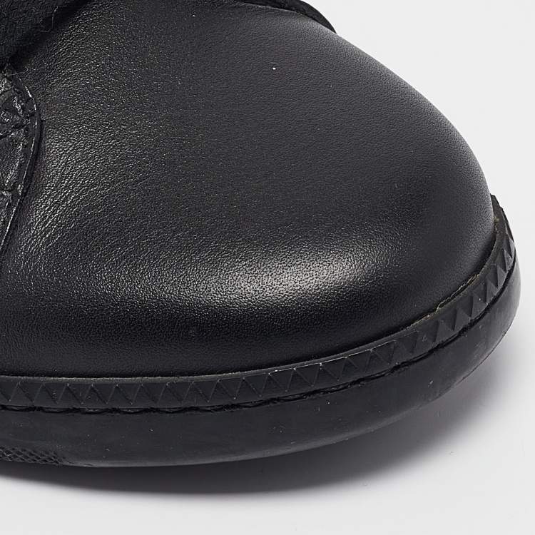 Pre Owned Gucci Black Microguccissima Leather Low Top Sneakers Size 35.5