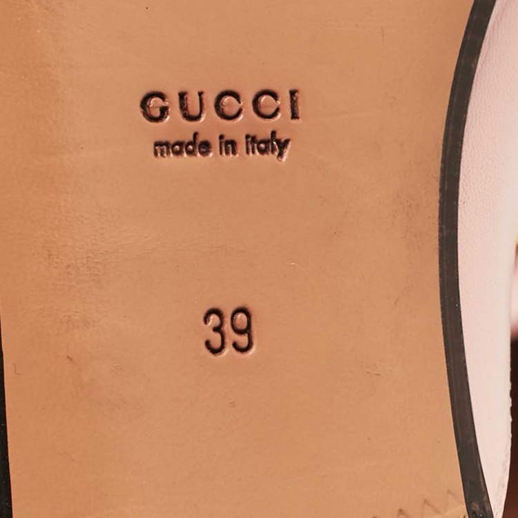 Pre Owned Gucci Pink Leather Princetown Horsebit Flat Mules Size 39