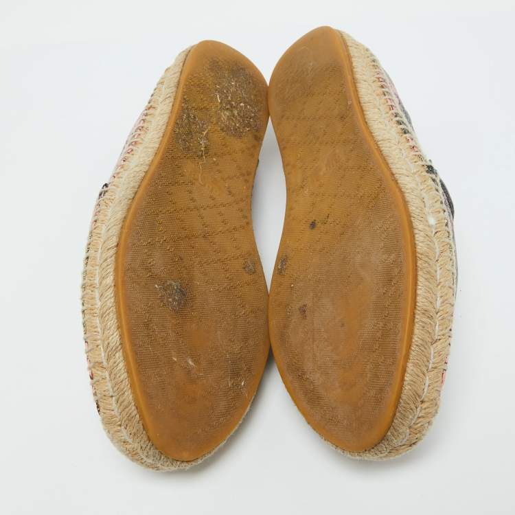 Pre Owned Gucci Multicolor Bengal Tiger Print GG Supreme Canvas Pilar Espadrille Flats Size 36