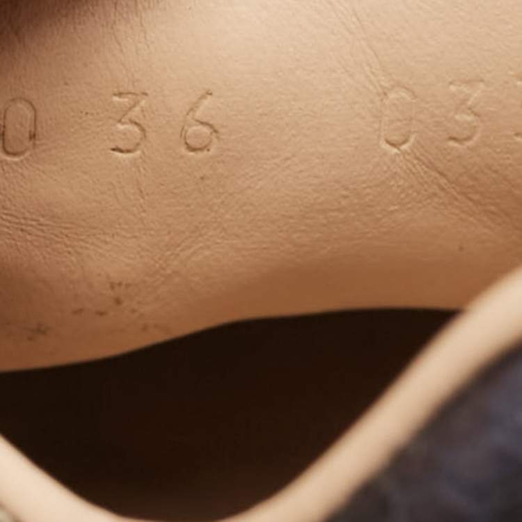 Pre Owned Gucci Beige/Brown GG Supreme Canvas Ace Sneakers Size 36