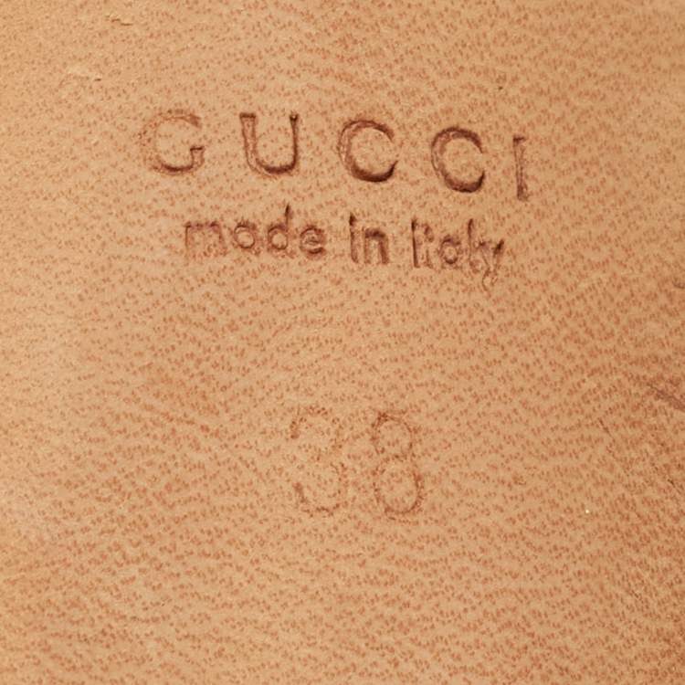 Pre Owned Gucci Beige/Black Suede Ankle Strap Sandals Size 38