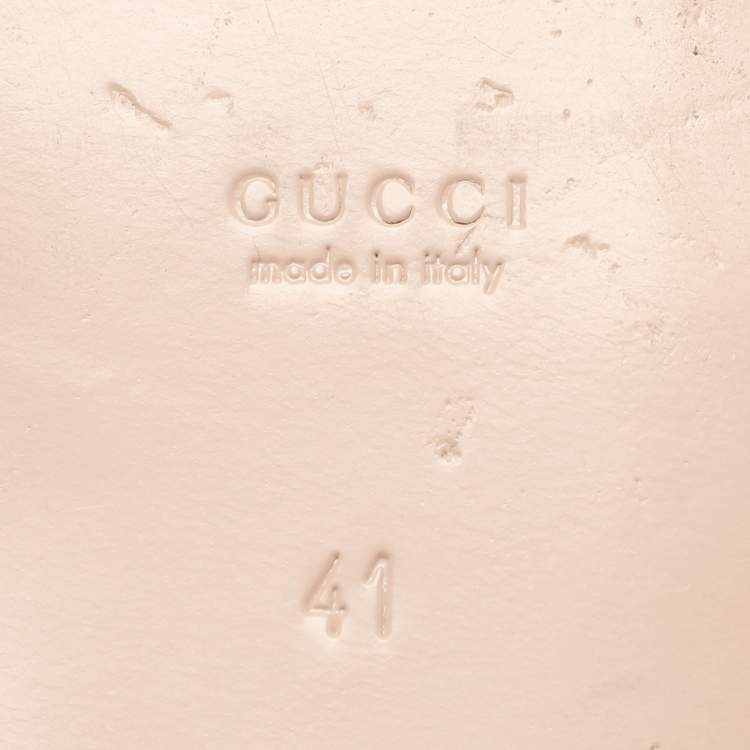 Pre Owned Gucci Cream Cotton Knit Crochet Princetown Mules Size 41