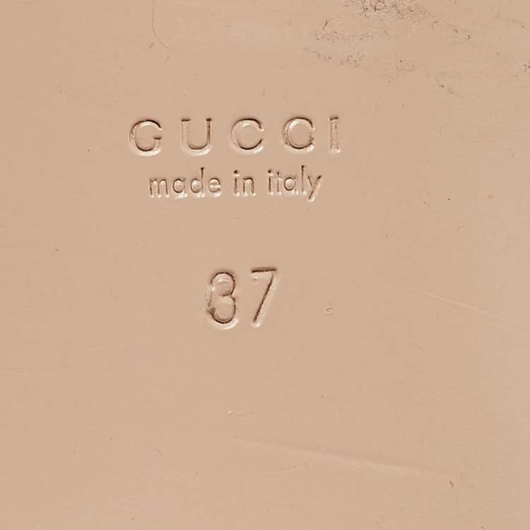 Pre Owned Gucci Blue Suede Interlocking G Flat Slides Size 37