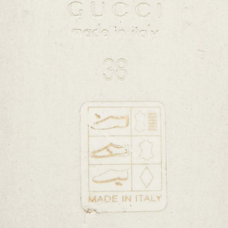 Pre Owned Gucci Gold Glitter Leather Crossover Platform Sandals Size 38