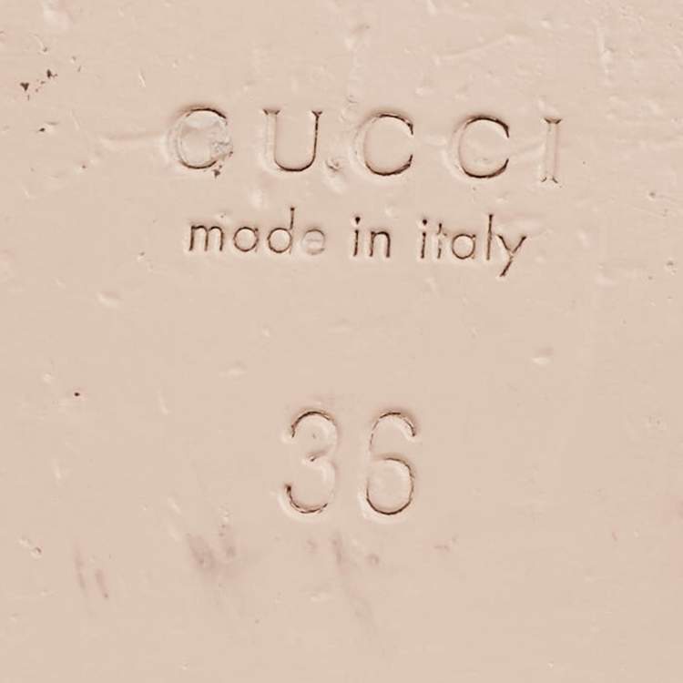 Pre Owned Gucci Cream Leather Bee and Star Embroidered Princetown Mules Size 36