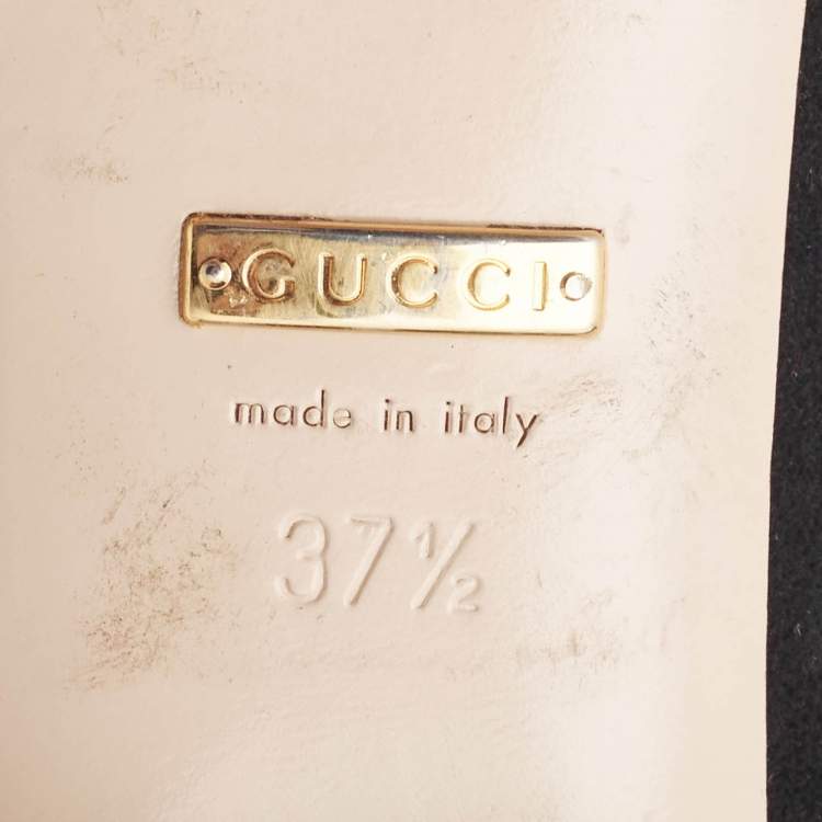 Pre Owned Gucci Black Suede GG Marmont Knee Length Boots Size 37.5