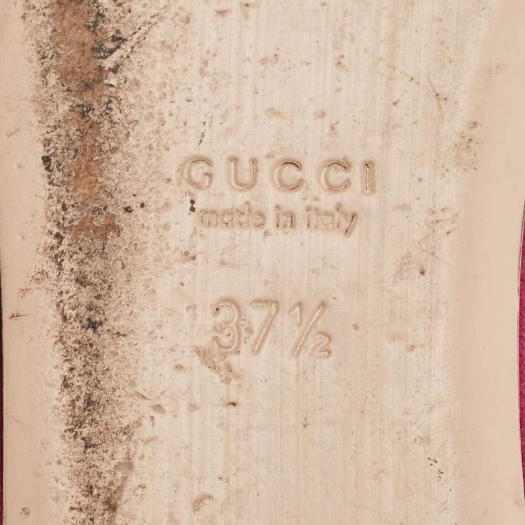Pre Owned Gucci Pink Suede GG Marmont Ballet Flats Size 37.5