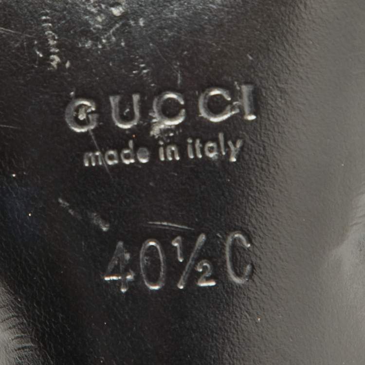 Pre Owned Gucci Navy Blue GG Canvas Horsebit Slide Sandals Size 40.5
