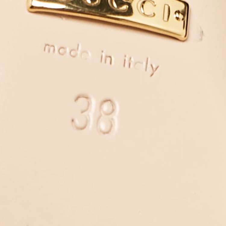 Pre Owned Gucci Black Leather GG Blondie Ankle Boots Size 38