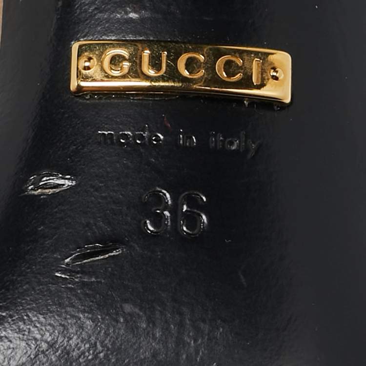 Pre Owned Gucci Brown Leather Mary Jane Pumps Size 36