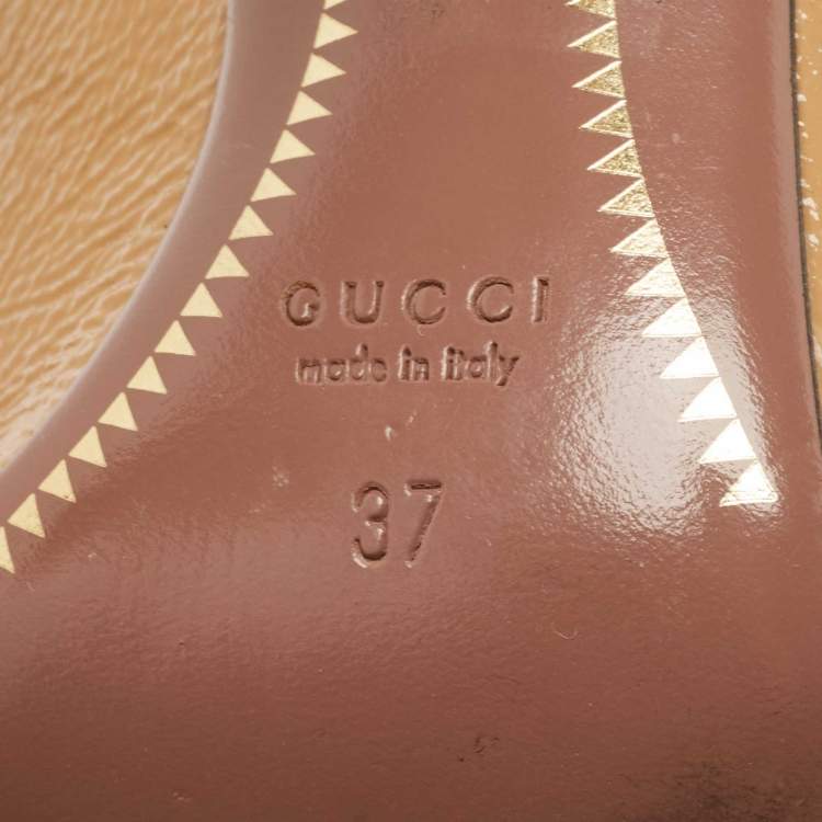 Pre Owned Gucci Dusty Pink Patent Leather Charlotte Pumps Size 37