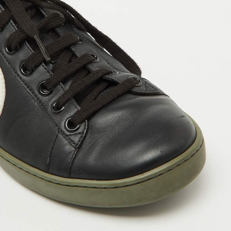 Pre Owned Gucci Tricolor Leather Interlocking G Ace Low Top Sneakers Size 38.5