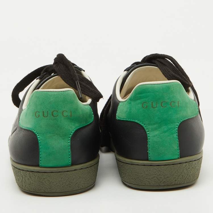 Pre Owned Gucci Tricolor Leather Interlocking G Ace Low Top Sneakers Size 38.5