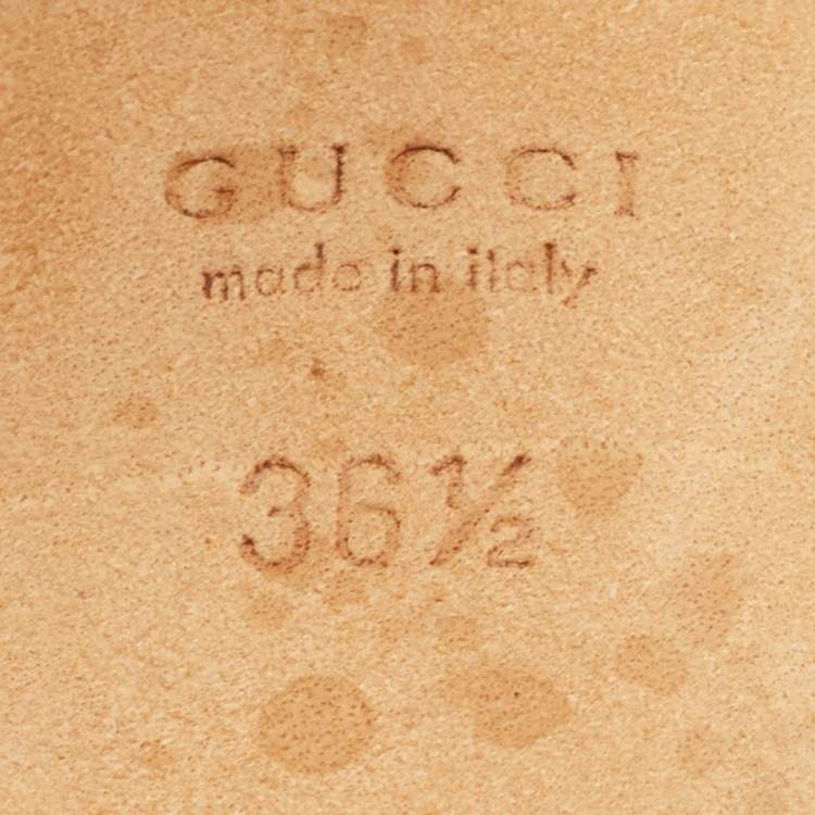 Pre Owned Gucci Beige GG Canvas New Hollywood Horsebit Peep Toe Pumps Size 36.5