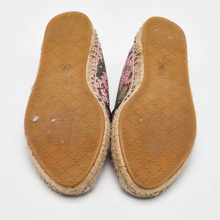 Pre Owned Gucci Multicolor Bengal Tiger Print GG Supreme Canvas Pilar Espadrille Flats Size 38