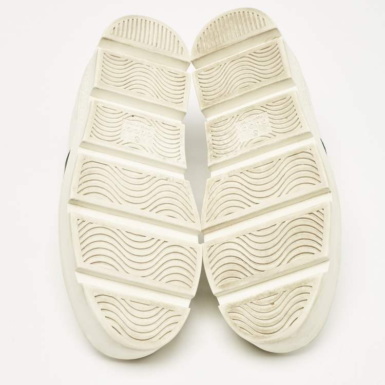 Pre Owned Gucci White Leather Bee Embroidered Ace Platform Sneakers Size 35