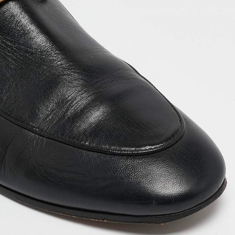 Pre Owned Gucci Black Leather  Horsebit Ankle Boots Size 39