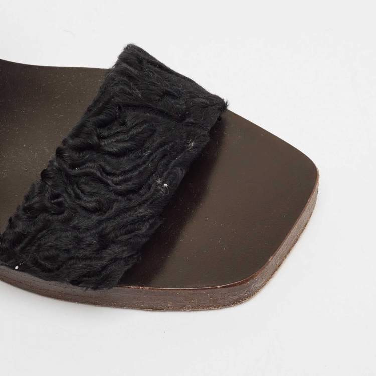 مملوكة مسبقًا Gucci Black Velvet Slingback Sandals Size 37