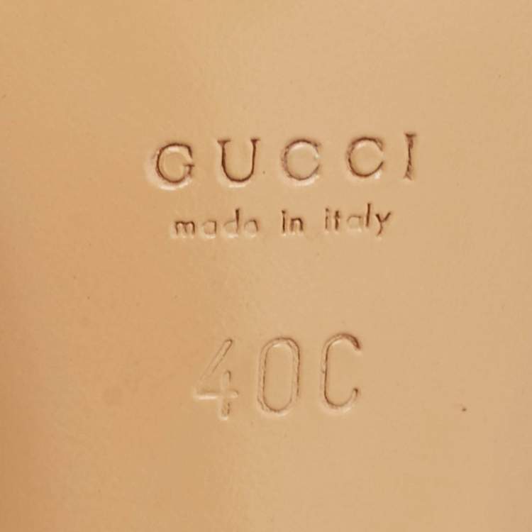 Pre Owned Gucci Black Leather And Web Ankle Strap Sandals Size 40