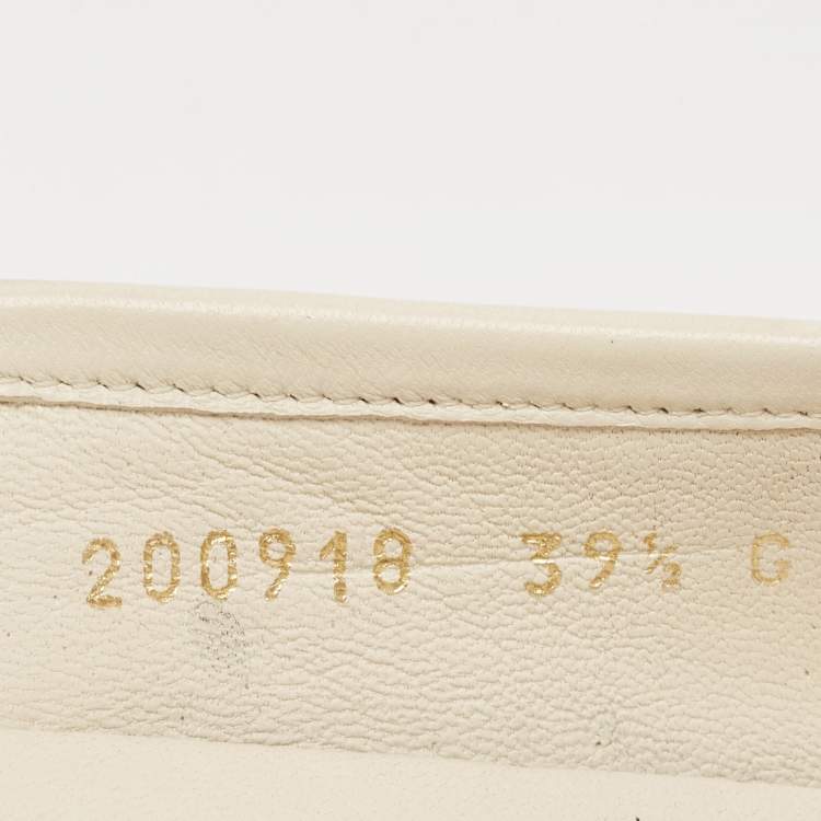 Pre Owned Gucci Cream Guccissima Leather Horsebit Slip On Loafer Size 39.5