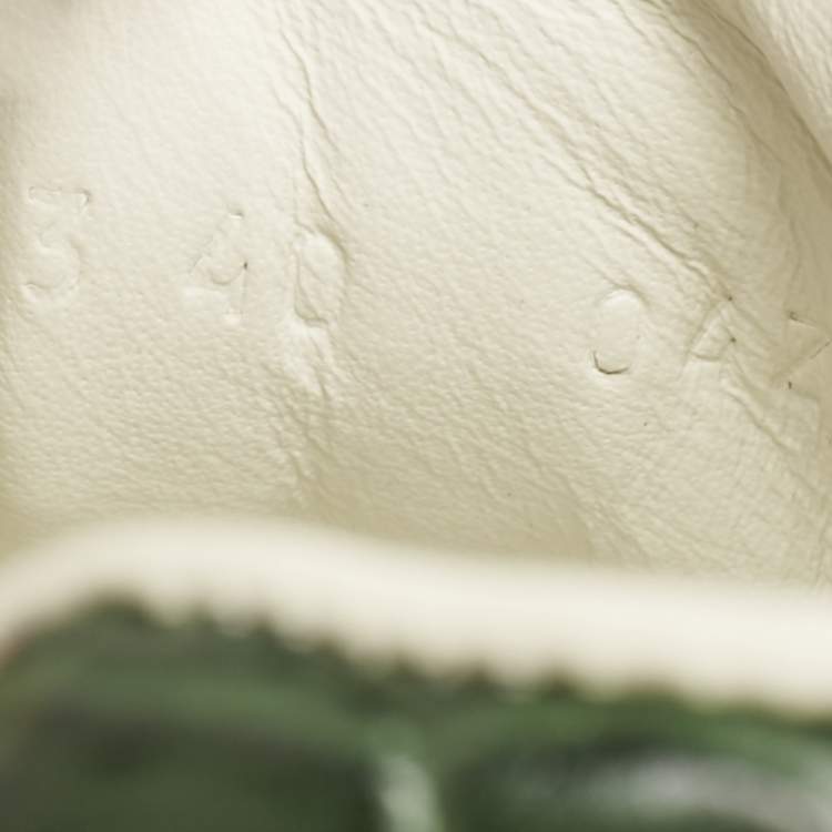Pre Owned Gucci White Leather Web Ace Sneakers Size 40