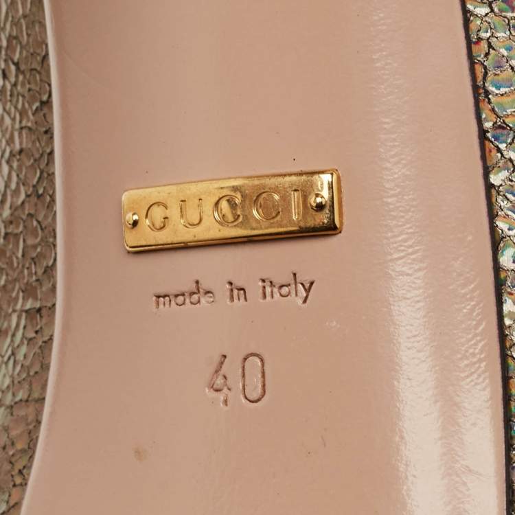 Pre Owned Gucci Multicolor Leather Platform Peep Toe Pumps Size 40