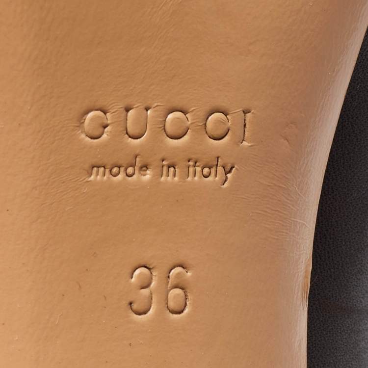 Pre Owned Gucci Dark Brown Leather Horsebit Knee Length Boots Size 36