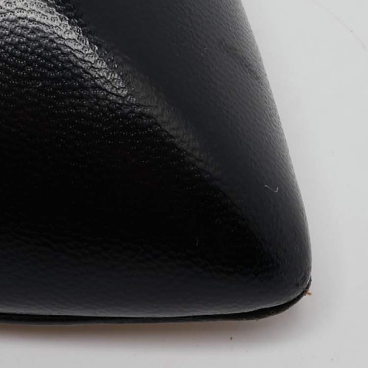Pre Owned Gucci Black Leather Sylvie Web Pointed Toe Mary Jane Pumps Size 39
