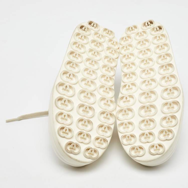 Pre Owned Gucci White GG Canvas Tennis 1977 Platform Sneakers Size 37