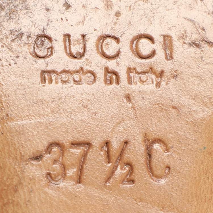 Pre Owned Gucci Blue/Beige GG Canvas and Suede Horsebit Mules Size 37.5