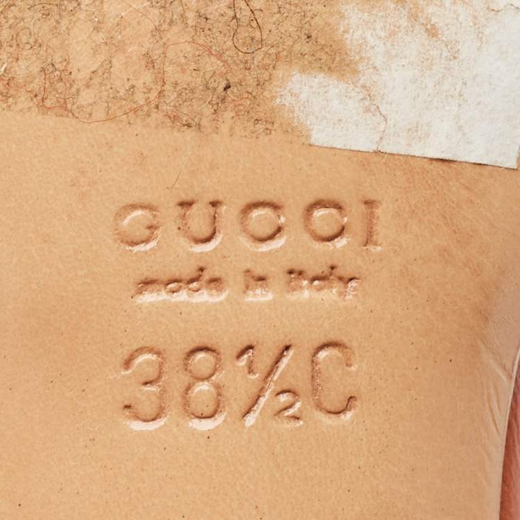 Pre Owned Gucci Grey/Brown Canvas and Leather Mules Size 38.5